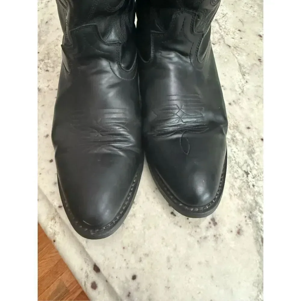 Larado Black 12” Paris Western Leather Cowboy Boots sz 11
